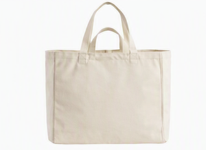 Bolsas de compras reutilizables ecológicas con logotipo personalizado, con cierre de cremallera, asa superior, plegables, 100% algodón, estilo tote, empaquetadas en caja. - Product Image 6