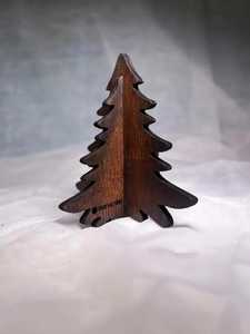 Juego de Adornos Navideños de Madera Románticos, Decoración Triangular Marrón Natural para Mesa, Decoración Festiva para Fiestas, Duradera y Ecológica - Product Image 6