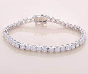 Pulsera de diamantes de corte brillante redondo de 10.37 quilates, oro macizo de 18 quilates en blanco, rosa y amarillo, joyería de lujo para mujer - Product Image 1