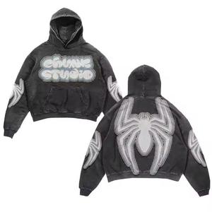 Sweat à capuche pour femme personnalisé, patchwork vintage, confortable, coupe-vent, respirant, streetwear élégant, sweats à capuche d'hiver 100% coton - Product Image 5