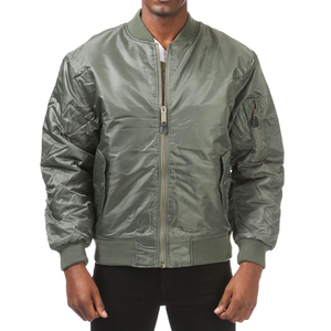 Best Selling Latest Design Men Satin Bomber Jacket Factory Direct Stand Collar Zipper Closure Casual Windproof Winter Satin <b>Coat</b> - Product Image 1