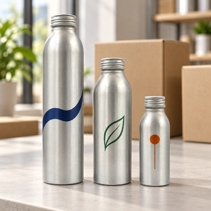 Brushed Aluminum Screw <b>Cap</b> Beverage Bottles in 4 Sizes - Product Image 2