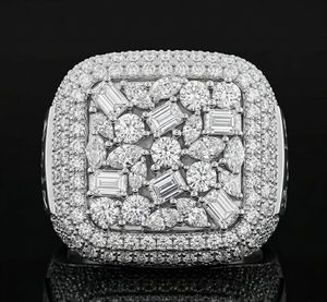 Anillo de Hip Hop Personalizado con Certificado IGI, Plata S925, Anillo de Diamantes para Hombre, Diamante Moissanita VVS, Corte Brillante Redondo, Joyería de Diamantes - Product Image 1