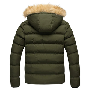 Chaqueta Acolchada para Hombre, Estilo Nuevo, Transpirable, Tallas Grandes, Capucha con Peluche, Cierre de Cremallera, Mangas Completas, Diseño de Burbujas, Dos Colores, Económica, para Invierno - Product Image 3