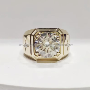 Men's Cluster <b>Ring</b> Unique <b>Solitaire</b> Double Prong Setting Statement <b>Ring</b> 925 Sterling <b>Silver</b> Rhodium Plated Engagement Gift - Product Image 2