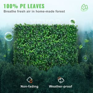 Pannelli di Siepe Artificiale UV da 24 pz, 50x50 cm, 4 cm, per Sfondo Parete Verde, Categoria Piante Artificiali - Product Image 4