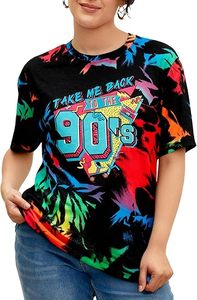 Camisetas de talla grande para mujer, camiseta vintage neón, atuendos de discoteca, camisetas gráficas de hip hop - Product Image 6