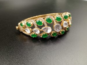 Amaira Jewels Luxury Gold Plated <b>Silver</b> <b>Cuff</b> <b>Bracelet</b> for Women's Wedding Classic Style - Product Image 1
