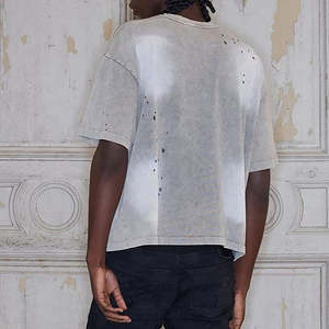 T-shirt sportif à manches courtes en coton pur de haute qualité 260g, coupe ample, gris foncé pour homme - Product Image 5