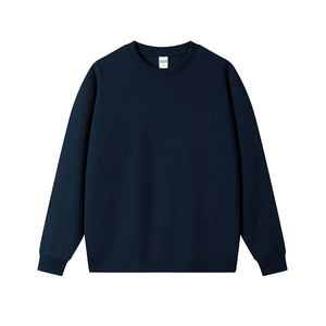เสื้อสเวตเชิ้ตคอกลมสีน้ำเงินกรมท่าสำหรับผู้ชาย ทรงปกติ ผ้าฝ้ายถัก 100% สวมใส่สบายๆ ในฤดูใบไม้ร่วง - Product Image 1