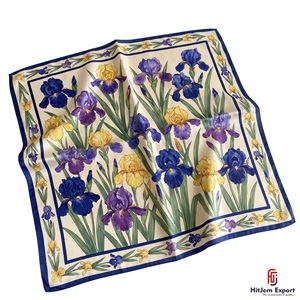 Premium Womens Printed Silk Scarf Lightweight Square Headscarf Fashion <b>Accessory</b> OEM ODM Manufacturer Malta Custom Fabric - Product Image 2