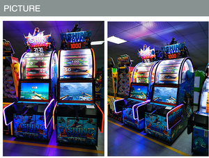 เครื่องเกมตกปลาแบบอาร์เคดสุดหรูหรา ใช้เหรียญ  พร้อมมือหมุนแบบอิเล็กทรอนิกส์  จำลองรอกตกปลา  แจกตั๋ว  โบนัสใหญ่  จ่ายรางวัลเยอะ - Product Image 4