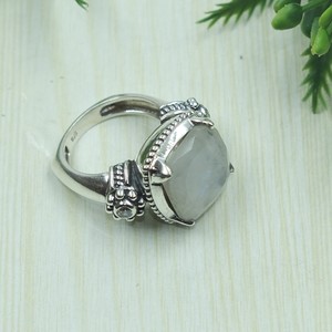 Natural Moonstone Ring 925 Sterling Silver <b>Cushion</b> Cut Gemstone Ring Handmade Vintage <b>Statement</b> Jewelry for Christmas gift Men - Product Image 5