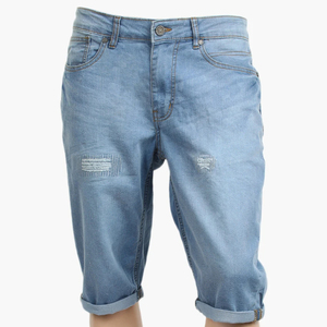 Pantalones Cortos de Mezclilla para Hombre, de la Mejor Calidad, Nuevo Modelo, Cintura Elástica, Corte Ajustado, 100% Algodón, Servicio OEM, Hechos en Pakistán - Product Image 3