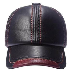 Casquette de baseball en cuir véritable de haute qualité, logo personnalisé, casquette en cuir de vachette vintage réglable pour homme - Product Image 5