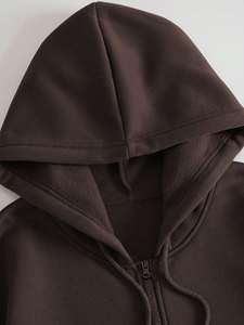 Sudaderas Extra Grandes Unisex de Alta Calidad, Color Blanco, Logotipo Personalizado Impreso, 100% Algodón, 2 Piezas, Tela de Felpa Térmica, Venta al Por Mayor - Product Image 2