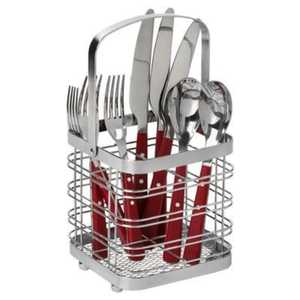 Modern Stainless Steel Utensil Holder <b>Set</b> Perforated Design Kitchen Cutlery Organizer Anti Slip Base Spoons Forks Tools - Product Image 5