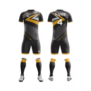 Maillot de football respirant à motif 3D imprimé par sublimation personnalisé avec numéro et logo frontal pour ensembles d'uniformes de football pour hommes adultes - Product Image 3