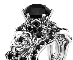 Bague en diamant Moissanite noire Belle bague de fiançailles personnalisée Bague en argent sterling 925 et autres bijoux en diamant - Product Image 3