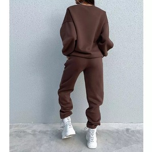 Custom Logo Unisex Sweatsuit Workout Fitness Fleece Plus Size Hoodie and Jogger Tracksuit Sweat Suits 2 Piece Set - Product Image 4