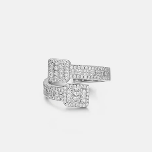 Anillo Minimalista Geométrico de Moissanita con Engaste de Plata 925, Unisex, para Uso Diario, Corte Brillante Redondo - Product Image 2