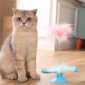 Jouet interactif pour chat avec plateau tournant, plume rotative, distributeur de nourriture, jouet amusant pour chat en forme de moulin à vent - Product Image 6