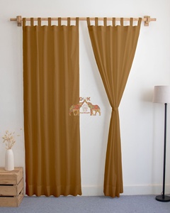 Rideaux en coton doux faits à la main pour salon et chambre à coucher, élégants et faciles d'entretien, panneaux de fenêtre, rideaux de porte - Product Image 2