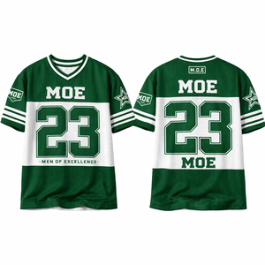 Uniforme de Equipo de Malla Verde y Blanca con Números Sublimados, Mangas Rayadas, Jersey de Fútbol Americano Personalizado, Venta al Por Mayor OEM - Product Image 1