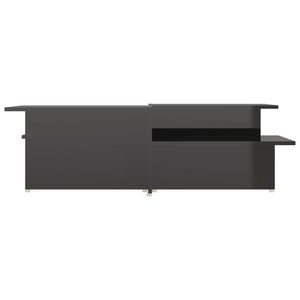 Ensemble de 2 tables basses rectangulaires en panneaux de particules noirs brillants - Product Image 4