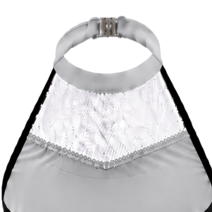 Haut court sans manches gris, blanc et noir pour cheerleading, uniforme de performance athlétique pour femmes et filles, entraînement d'équipe, sports - Product Image 4