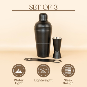 Pocket Friendly Cocktail <b>Shaker</b> Set Stainless Steel 3PCS 500ml Jigger <b>Bottle</b> Opener for Beginners - Product Image 5