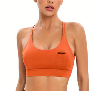 เสื้อชั้นในออกกำลังกายสำหรับผู้หญิง แบบซัพพอร์ตสูง ระบายอากาศได้ดี ผลิตจากผ้าสแปนเด็กซ์/ไนลอน พร้อมโลโก้ด้านหน้า ปรับแต่งได้ ชุดออกกำลังกาย ราคาประหยัด - Product Image 1
