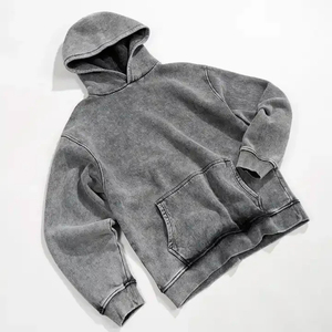 Sudadera con Capucha para Hombre, 100% Algodón, Felpa Francesa, Color Sólido Lavado, con Bolsillo, Corte Regular, Estilo Casual, para Otoño - Product Image 4