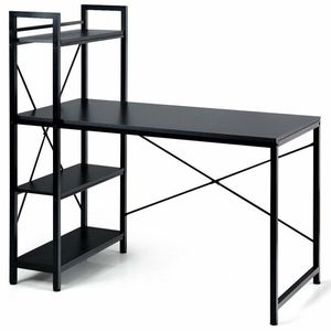 47.5 Inch Writing Study <b>Computer</b> <b>Desk</b> with 4-Tier Shelves for Home Office Use - Product Image 1