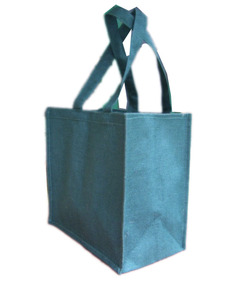 JUTE Geometric Pattern Shopping <b>Bag</b> <b>Medium</b> <b>Size</b> with Inner Hanging Pocket Green Color Top Handle Design for Groceries - Product Image 3