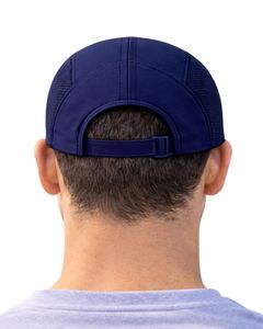 Men Navy Blue Mesh Panel Sports Cap Breathable Lightweight Adjustable Summer Running Training Outdoor Baseball Hat For Men Use - Product Image 2