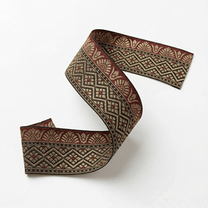 Ruban Jacquard Géométrique Rouge, Noir et Or de 50 mm en Gros pour Accessoires de Mode, Tapisserie, Décoration de Rideaux et Fournitures Artisanales - Product Image 3