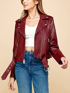 Veste de moto en cuir véritable pour femme, double boutonnage, zippée, en peau de mouton teinte, personnalisable, fabriquée au Pakistan, vente en gros - Product Image 4