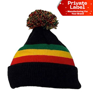 Thick Cable Pattern Bobble Pom Pom Beanie Soft Cuff <b>Winter</b> <b>Cap</b> Eco-Friendly Recycled Yarn Bobble Pom Pom Beanie Sustainable Hat - Product Image 1