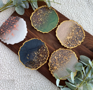Sous-verres en résine naturelle arrondis, sous-verres en résine, décoration et accessoires de table, sets de table et tapis de table, matériau de qualité supérieure - Product Image 6