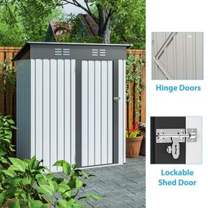 5 Ft. W X 3 Ft. D Outdoor Metal Garden Tool Storage Shed - Product Image 4
