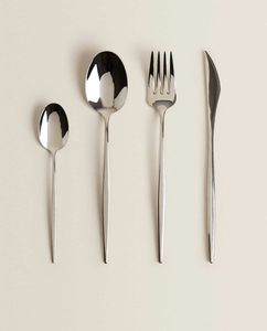 New Arrival Stainless Steel Extra <b>Thin</b> Handle Flatware Set Modern <b>Mirror</b> Polish Knife Fork Spoon Dining Cutlery For Hotels Homes - Product Image 1