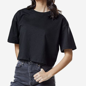 Vente en gros de crop tops pour femmes en coton biologique certifié GOTS OCS, tricotés, grandes tailles, service OEM, écologiques, directement de l'usine - Product Image 6