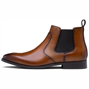 Men's Brown Leather Shoes Genuine Leather British Style High-end Burnished Finish Business Formal Wedding Groom Shoes - Product Image 2