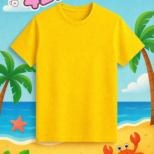 Camiseta con estampado gráfico amarillo vietnamita |   Camiseta Casual de Manga Corta, 65% Algodón, 35% Elastano - Product Image 1