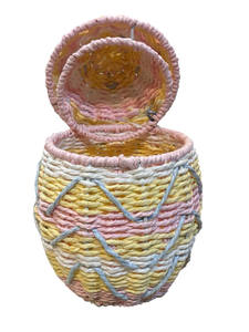 New design paper <b>egg</b> shaped storage basket with lid made in Vietnam with <b>wholesale</b> price for <b>easter</b> decoration - Product Image 5
