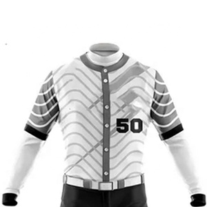 ชุดเครื่องแบบเบสบอล100% ผ้าโพลีเอสเตอร์ออกแบบชุดเล่นเบสบอลซอฟต์บอลสำหรับผู้ชายชุดเสื้อและกางเกงแขนสั้น - Product Image 5