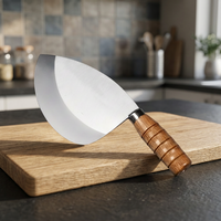 Couteau de boucherie pour mouton et bœuf, outil de camping, de chasse et de plein air, lame épaisse en acier inoxydable, manche en bois, étui en cuir et nylon