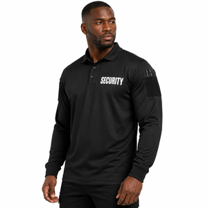 Camiseta Polo de Poliéster de Color Sólido Personalizada, Uniforme de Trabajo de Manga Larga para Guardias de Seguridad, Transpirable, Unisex - Product Image 5