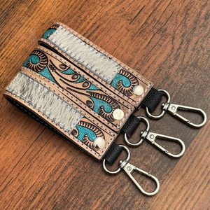 พวงกุญแจหนังแท้แบบมีคลิปหนีบกุญแจส่วนตัวพวงกุญแจแบบคาวบอยสำหรับผู้หญิงพวงกุญแจแบบตะวันตก - Product Image 4